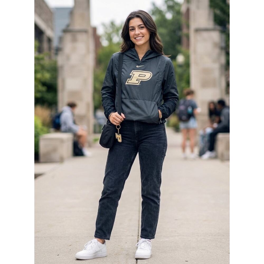 Nike On-Field Purdue Boilermakers Windbreaker Hooded Anorak Jacket Size XS